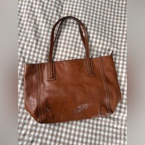 Fossil Brown Leather Tote Bag Purse